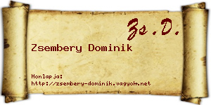 Zsembery Dominik névjegykártya